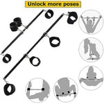 Spreader Bar Detachable Sex Toys Restraints Bondage, Adjustable Bdsm Bondages With Soft Feather Handcuffs & Ankle Cuffs, Adult Fetish Expandable Sm Kits Black For Couples…