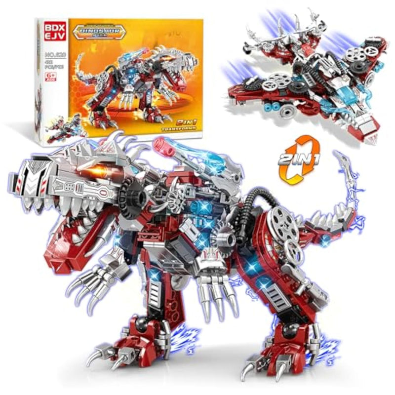 Stem 2 In 1 Dinosaurs Building Kits 422Pcs, Compatible With Normal Dinosaurs Bricks, Toys For Kids Age 6-10 Year Old, Educational Building Sets Best Gifts For Boy 6-10