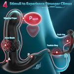 Prostate Massager Anal Vibrator, Male Sex Toys For Men Sex Toy Anal Plug Anal Toys Adult Toys Male Vibrator Butt Plug For Women Remote Control With 7 Wiggling Vibrating Ring Double-Ended Dildos