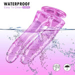 Lifelike Lover Luxe Double Ended Realistic Dildo - Huge Silicone Dildo With Strong Suction Cup (6.9"*1.4" Purple)