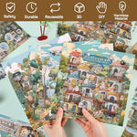 4 Sets Miniature 3D Scene Stickers for Crafts, Scrapbooking & Kawaii Journals
