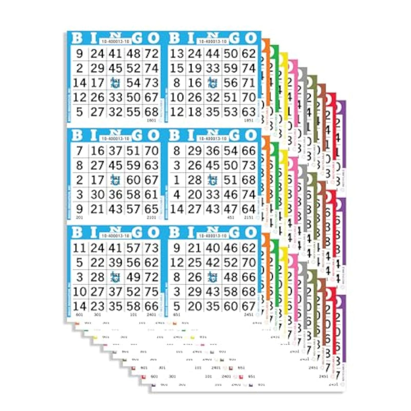 Bulk Bingo Books with 6 Faces, 10 Pages Each, 100 Disposable Game Books for Seniors and Adults