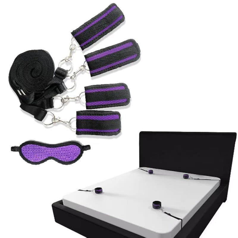 Bed Restraints Sex Kit Bdsm Kit,Bondage Restraints Set Sex Toys With Blindfold Eye Mask Wrist Leg Restraint System Adjustable Bondage Set For Couples Sex Toys