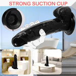 Realistic Dildo Black-Colored Silicone Sex Toy 6.7/7.7/8.5 Inch With Powerful Suction Cups Hands-Free Play Soft G-Spot Stimulating Anal Sex Toy Made Of Safe Material (Black, L-7.7Inchs)