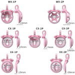 Negative Pink Chastity Cage Small For Men Sissy Flat Chastity Device Lock Design Plastic Penis Cage For Men Bdsm Penis Cage Sex Toys For Couples (Pink,Flat-B)