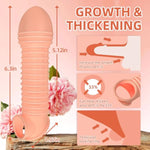 Penis Sleeve, Cock Sleeve Extension Sheath Penis Ring With Ball Stretcher For Enlarge Thicken, Reusable Condom Realistic Dildo Penis Sleeve, Adult Male Sex Toys For Men Couple