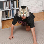 30 Pcs Therian Cat Mask DIY Kit with Fur Mesh and Acrylic Paints