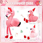18 Inch Christmas Flamingo Stuffed Animal Toy With 4 Small Christmas Plush Flamingo With Santa Hat Inside Pink Plushie Xmas Plush Decoration For Party Decor