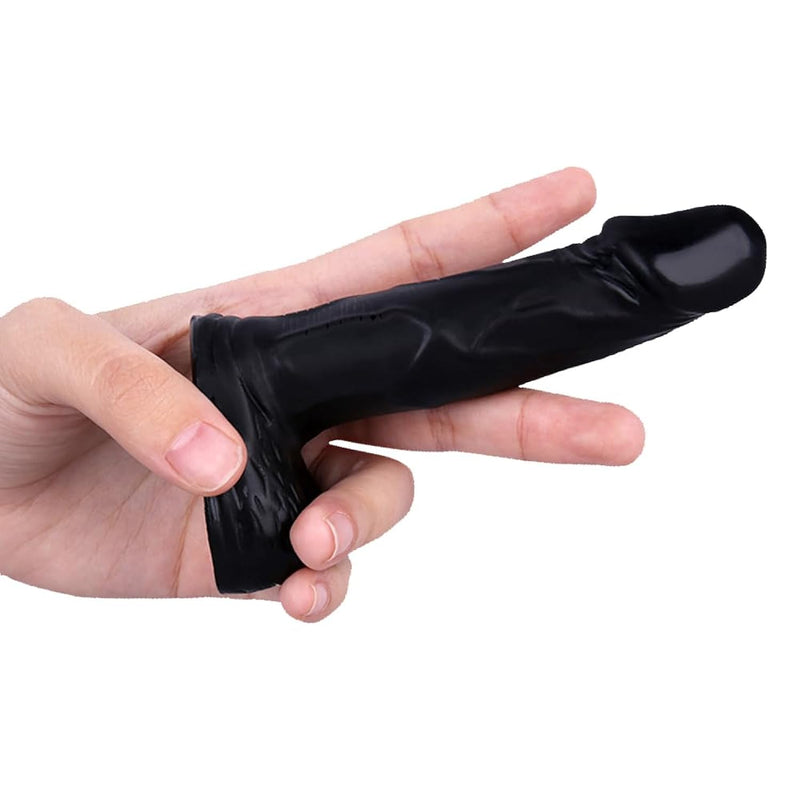 4 In Realistic Small Dildo,Beginner Anal Plug,Soft Anal Dildo With Curved Shaft And Balls,Adult Anal Sex Toy Women Men Couples.Experience Multi-Purpose Mini Style(Black)