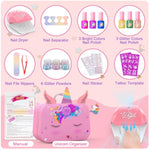 Kids Nail Polish & Nail Art Set with Dryer, Stickers & Storage Case, Pink