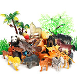 Animal Figurines Toys, 52 Pcs Small Mini Realistic Safari Zoo Plastic Animals Figures Learning Educational Toy Set For Kids Toddlers Jungle Wild Forest Animals Playset Cupcake Topper