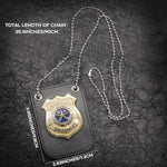 2 Pcs Police Badge Pretend Play Toys Set With Chain And Belt Clip For Kids Dress Up Game, Detective Role Play