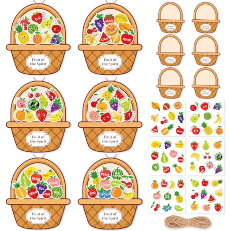 30 Set Fruit of The Spirit Basket Craft Kit for Thanksgiving and Christian DIY Crafts