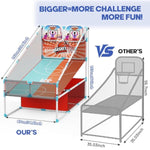 2-Player Arcade Basketball Game Set,Upgraded Indoor Hoop with LED Light Electronic Scoreboard 4 Balls,Carnival Games Sports Toys Kids 3-12 for Home Party Backyard Outdoor Boys Girls Toddlers Gifts