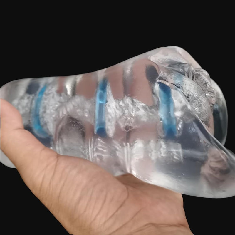 Masturbator Pocket Pussy Transparent Masturbators, Silicone Sex Toy (700 G), 2-In-1 Vaginal Masturbator, 16 Cm Realistic Masturbator