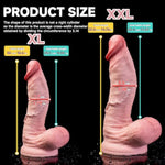 Realistic Dildos With Suction Cup, For Hands-Free Play, Thrusting Dildo For G-Spot Stimulation Adult Sex Toys For Couples, Vivid Thrill Platinum Silicone Dildo For Men And Women (D111L)