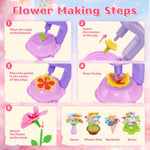 Fabric Flower Bouquet Making Kit for Girls Ages 6-12, DIY Spring Craft Set