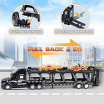 Transport Car Carrier Truck Toy Detachable Die-Cast Pull Back Play Vehicles Car Set For Kids With Lights And Sounds Sets Of 3 Black