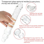 Realistic Double Ended Dildo,Large Transparent Double Head Glass Dildo,Double Dong Wand Massage Dildo,Lifelike Penis For Vaginal G-Spot Stimulator,Anal Adult Sex Toy For Women Lesbian Men(9.6In)