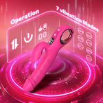 Vibrator Thrusting Dildo With Lcd Display - Sex Toy G Spot Clitoral Vibrators 7 Vibration 7 Thrust Mode, Rabbit Vibrator Adult Sex Toys For Women Couple (Rose)