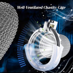 Chastity Cage With Perforated Ventilation And Adjustable Rings Male Chastity Devices Sm Bondage Sex Toy Stainless Steel Cock Cage With Concealed Locking Design For Men, Couples (S)