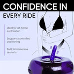 Purple Vibrating Dildo with Multi Speed Vibration and Remote Control Inflatable Riding Seat by Lynx