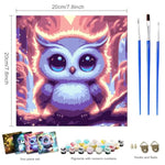 4 Pack Paint by Numbers Kit for Kids Ages 4-12, Cute Animal 8 x 8 Inch Canvas Painting Set