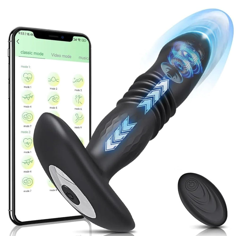 Prostate Massager, Anal Sex Toys With 10 Thrusting & Vibrating Modes, App & Remote Control Rechargeable Anal Vibrator, G Spot Vibrator Plug Adult Sex Toys For Men Women And Couples