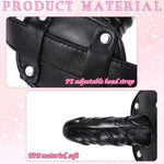4 Pcs Realistic Dildo Gag And Hood Mask Include 2 Penis Gag With Adjustable Lock Bondage Leather Strap In 2 Sizes And 2 Breathable Black Face Mask, Adult Sex Toy (Retro)