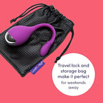 Ignite Vibrating Egg - 2 Inch Silicone Beginner Friendly Bullet Vibrator - 20 Function Vibrator For Women With Travel Lock - Rechargeable & Waterproof - Purple