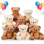 8 Pack Christmas 9.8 Inch Bear Plush Stuffed Animals Soft And Cute Bear Plush Toys For Birthday Boys Girls Halloween Party Favors