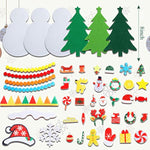 18 Sets Christmas Felt Craft Kits for Kids, DIY Snowman Wall Hanging Decorations
