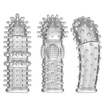 2 Pack G-Spot Finger Sleeves Vibrator Accessories, Silicone Nipple Clitoral Stimulator For Couple Pleasure Game, Adult Sex Toy For Vaginal Anal Transparent
