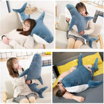 39.5-Inch Plush Shark Toy Pillow, Giant Shark Stuffed Animal,Soft Shark Cushion Pillow Shark Plush Pillows,Chubby Stuffed Shark Toy - Children S Boys And Girls Room Decoration Bedtime Gift (Blue)