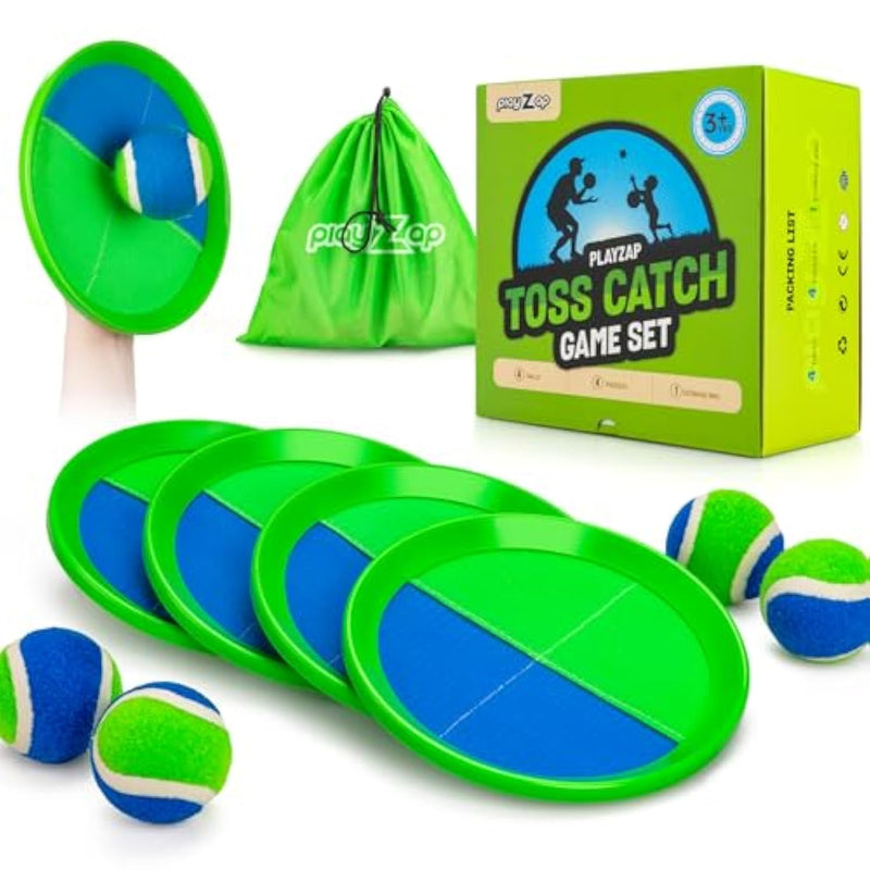 Toss And Catch Ball Set Ultra Sturdy Abs - Family Games Christmas Stocking Stuffers Gift For Toddlers Kids Teens Boys Girls 3-5 5-8 8-13+ Yrs - Baseball Toys For Beach Pool Yard Outdoor 4 Pack