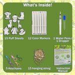 Aqua Magic Puffs 3D Art Kit for Kids - Mess-Free DIY Craft Activity