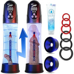 Men'S Sexual Vacuum Penis Pumps, Water Pump Penis Enlargement Extender Sex Pump With 4 Vacuum & 4 Suction Modes For Men Erection Training And Masturbate Pleasure, Penis Enlarger Growth Extender Pump
