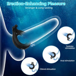 Men's Vibrating Cock Ring Sex Toy with 10 Modes, Silicone Material, and G Spot Clitoris Stimulator for Couples