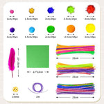 Jumbo Arts & Crafts Supplies Kit for Kids with Pipe Cleaners, Pom Poms & Storage Box
