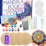 Mandala Rock Painting Arts and Crafts Kit for Adults and Women, 35-Piece Set