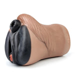Lifelike Unique Design Fantasy 2 In 1 Double Tunnels Male Masturbator Men Silicone Stroker Male Sex Toy Adult Sex Product For Men Ultral Soft Liquid Made Flexible Waterproof Portable Use Brown Black