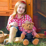Farmer Stuffed Animal Teddy Bear Soft Plush Toy With Farmer Uniform Unique Toy Gifts For Kids And Farmers Holiday Birthday Valentine 16 Inches