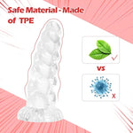 Realistic Monster Dildo - 8.3" Big Anal Dildo With Strong Suction Cup, Huge Anal Plug Prostate Massager For Hands-Free Play Adult Sex Toys For Women Clear