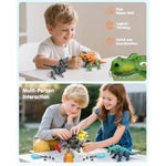 5-In-1 Dinosaur Transformer Toys For Kids - Build & Combine Dino Robot Set With Storage Head, Stem Construction Toy, Birthday For Boys Ages 3 4 5 6 7 8