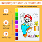 Watercolor Coloring Book for Kids Ages 4-8, Arts and Crafts, Painting Kit