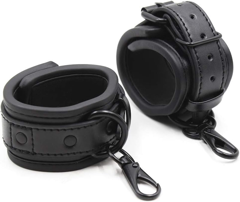 Adjustable PU Leather BDSM Handcuffs – Durable Restraints for Couples & Adults