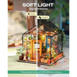 Greenhouse Miniature Dollhouse Kit for Adults, DIY Creative Gift