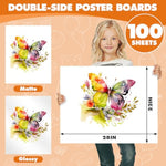 100 Pack White Poster Board, 22" x 28" White Poster Paper Bulk