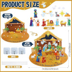 Felt Christmas Nativity Story Board Set with 16 Detachable Ornaments