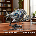 Mechanical Piranha Building Block Kit Hand-Crank Gear Multi-Joint Motion Toy For Boys, Girls, And Hobbyists, Ideal For Stem Classrooms Or Gift Giving